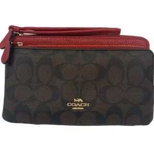 Brand new Coach Brown and Red Women's Wristlet
